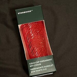 Starbucks Red Textured Cold Cup Keychain Ornament